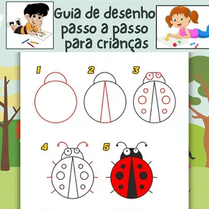 Imagem de capa para o Ebook Guia de desenho passo a passo para crianças 