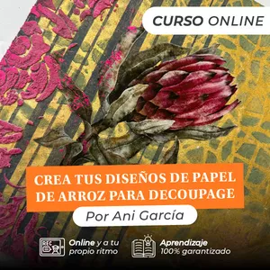 Imagen de portada para Curso online Curso "Crea tus diseños de papel de arroz para decoupage"