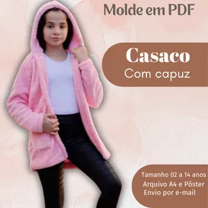 Imagem de capa para o Ebook MOLDE EM PDF CASACO COM CAPUZ 