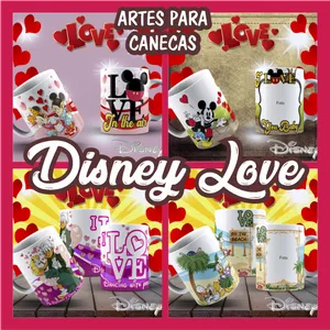 Imagem de capa para o Curso online PACK DE ARTES PARA SUBLIMAÇÃO DE CANECAS "DISNEY LOVE CLÁSSICOS."
