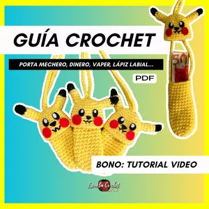 Imagen de portada para Ebook GUÍA CROCHET / Patrón Porta Mechero, Dinero, Vaper, Lápiz Labial...