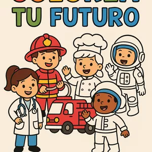 Imagen de portada para Ebook Explora el mundo de las profesiones con este divertido libro para colorear