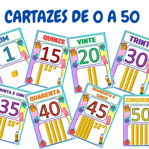 Imagem de capa para o Ebook CARTAZES NÚMEROS DE 0 A 50