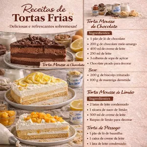 Imagem de capa para o Ebook receitas de torta e doces 