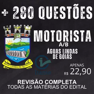 Imagem do curso ÁGUAS LINDAS DE GOIÁS MOTORISTA A/B - TUDO DO EDITAL