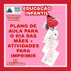 Imagem de capa para o Ebook PLANO DE AULA PARA A SEMANA DO DIA DAS MÃES + 24 ATIVIDADES