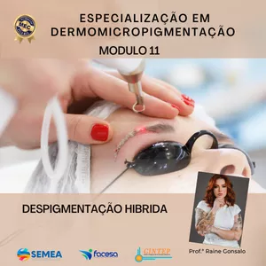 Imagem de capa para o Curso online Especialização em Dermomicropigmentação - Módulo 11 Despigmentação Hibrida.