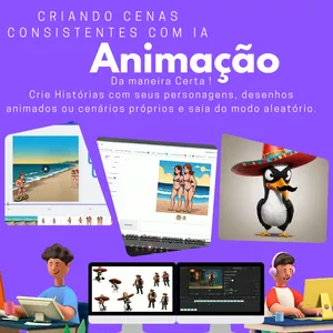 Imagem de capa para o Curso online Criando Animações com IA 