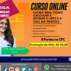Imagem de capa para o Curso online Lucro Real - Como Calcular e Apurar o IRPJ e a CSLL (Parte A e B do e-Lalur/eLacs)