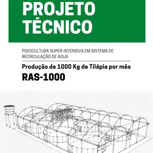 Imagem de capa para o Ebook Projeto Técnico - Unidade Superintensiva de Produção de Tilápia 1000 Kg/mês - RAS1000