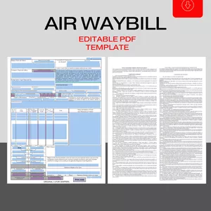 Cover image for Ebook Air Waybill Template | AWB | Air Cargo Document | Editable PDF | All-in-one Logistics Form  - 6 COPIES