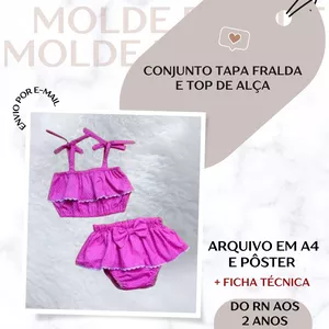 Imagem de capa para o Ebook Conjunto Tapa Fralda e Top de Alça - Molde em PDF