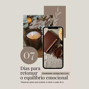 Imagem de capa para o Ebook 7 dias para retomar o equilíbrio emocional — Pequenas ações para acalmar a mente e cuidar de si 
