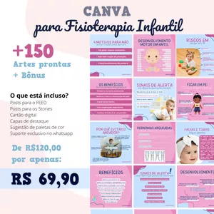 Imagem de capa para o Curso online Canva Fisioterapia Infantil