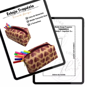 Imagem de capa para o Ebook Apostila com Medidas e Moldes Estojo Trapézio