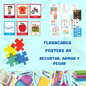 Imagen de portada para Ebook FlashCards, Posters A4, Recortar, Armar y Pegar