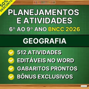 Imagem do curso GEOGRAFIA - Planejamentos e Atividades - 6º ao 9º ano - BNCC 2026