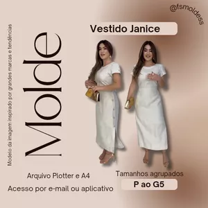 Imagem de capa para o Ebook Molde vestido Janice 