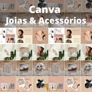 Imagem de capa para o Ebook Pack Canva Joias &amp; Acessórios