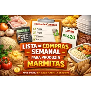 Imagem de capa para o Curso online Lista de Compras Semanal para Produzir Marmitas Lucrativas