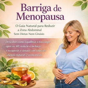Imagem de capa para o Ebook “Barriga de Menopausa: O Guia Natural para Reduzir a Zona Abdominal Sem Dietas Nem Ginásio”