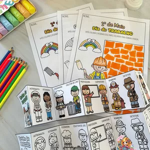 Imagem de capa para o Curso online 📖 Atividade Dia do Trabalho e Livrinho das Profissões 👩‍🔬👩‍🚒