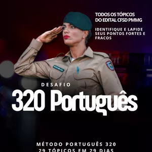 Imagem de capa para o Ebook MÉTODO PORTUGUÊS 320 PMMG 