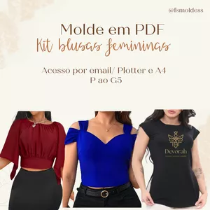 Imagem de capa para o Ebook Molde kit blusas feminina