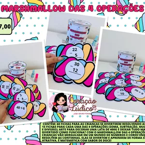 Imagem de capa para o Ebook 🌈 Marshmallow das 4 Operações: Matemática Deliciosa! 🍭