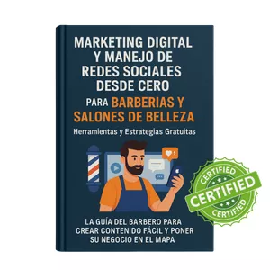 Imagen de portada para Ebook Marketing Digital y Redes Sociales para Barberías y centros estéticos– Guía Práctica desde Cero