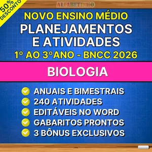Imagem do curso BIOLOGIA - Planejamentos e Atividades - Ensino Médio - BNCC 2026
