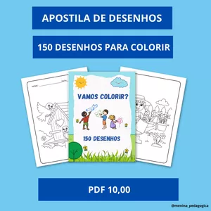 Imagem de capa para o Ebook APOSTILA 150 DESENHOS PARA COLORIR
