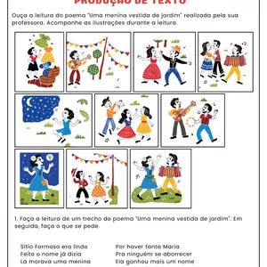 Imagem de capa para o Ebook Atividade de Sondagem - 5º ano - Uma menina vestida de jardim