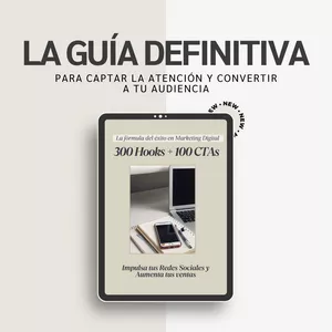 Imagen de portada para Ebook 300 HOOKs y 100 CTAs - Impulsa tus Redes Sociales y Aumenta tus ventas