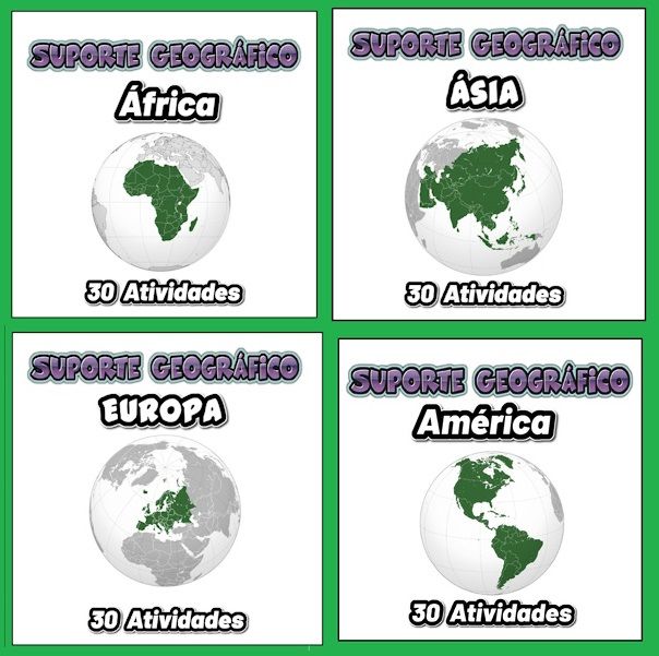 Imagem do curso Combo 154 Atividades sobre os continentes 🌎