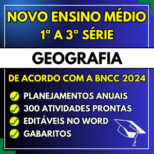 Imagem do curso GEOGRAFIA - Planejamentos e Atividades - Novo Ensino Médio 2024