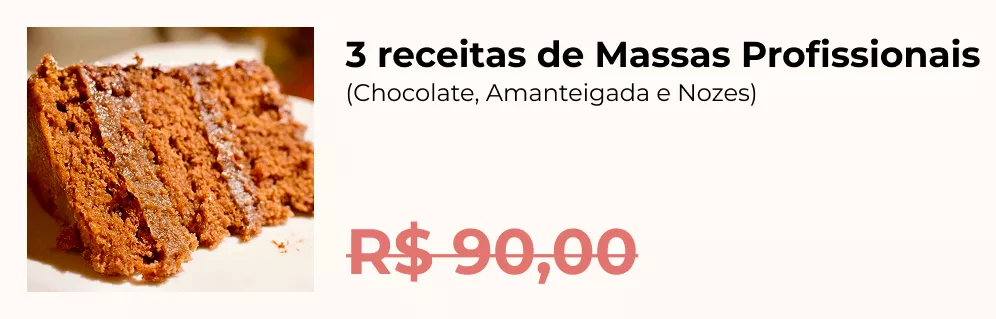 Bônus 1 - 3 receitas de Massas Profissionais (Chocolate, Amanteigada e Nozes) no valor de R$ 90,00 do Curso Meu Primeiro Zoológico - Modele 25 Animais em Pasta Americana
