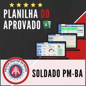 Imagem de capa para o Ebook Planilha do Aprovado - PM-BA - Soldado 