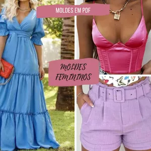 Imagem de capa para o Curso online PACOTE DE MOLDES FEMININOS COM + DE 180 MOLDES