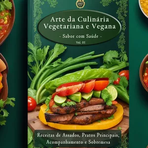Imagem de capa para o Ebook Arte da Culinária  Vegetariano e Vegano - Sabor com Saúde –