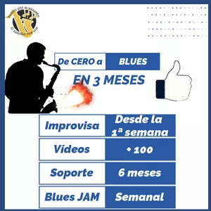 Imagem principal do produto De CERO a Blues en 3 meses Improvisa en Saxofón