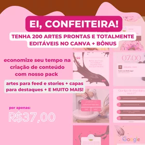 Imagem de capa para o Curso online PACK CANVA PARA CONFEITARIA