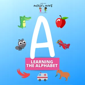 Imagem de capa para o Ebook Learn with Molly & Mike > Aprendendo o Alfabeto, em Inglês: LETTER A