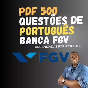 Imagem de capa para o Ebook FGV - 500 questões de português (somente PDF)