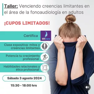 Imagen de portada para Curso online Taller: Venciendo creencias limitantes en el área de la fonoaudiología en adultos