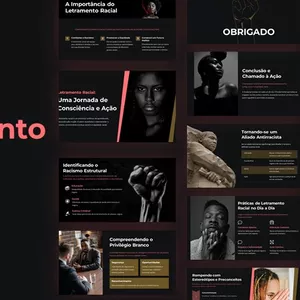 Imagem de capa para o Curso online Letramento Racial - Template de PowerPoint 
