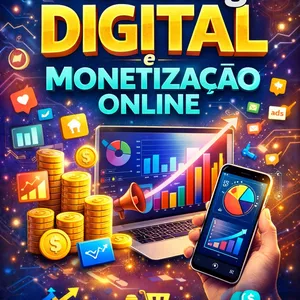 Imagem de capa para o Ebook Marketing Digital e Monetização Online: Como Transformar Presença Digital em Renda
