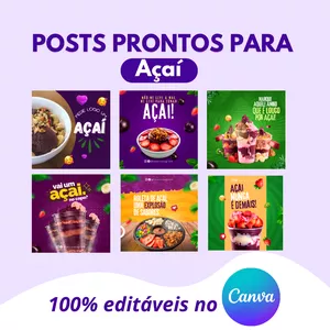 Imagem de capa para o Curso online Pack de posts prontos para Açaí 