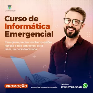 Imagem de Curso de Informática emergencial criado por Lecionando Cursos Online na hotmart
