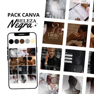 Imagem de capa para o Ebook Pack Canva Beleza Negra